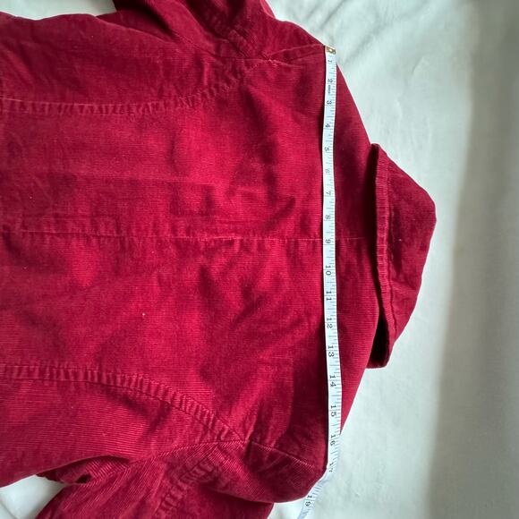 Bass Cranberry Red Vintage Y2K Cotton Corduroy Double Breasted Blazer Womens Med - Picture 11 of 11
